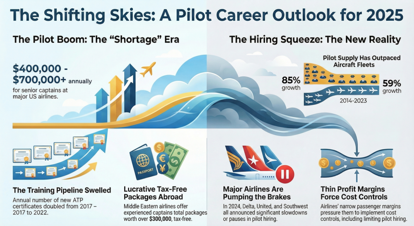 Pilot salary and career outlook 2025-2026