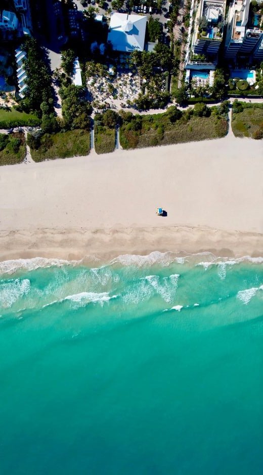 Aerial view of the South Florida coastline near Miami, the training airspace for local flight schools.