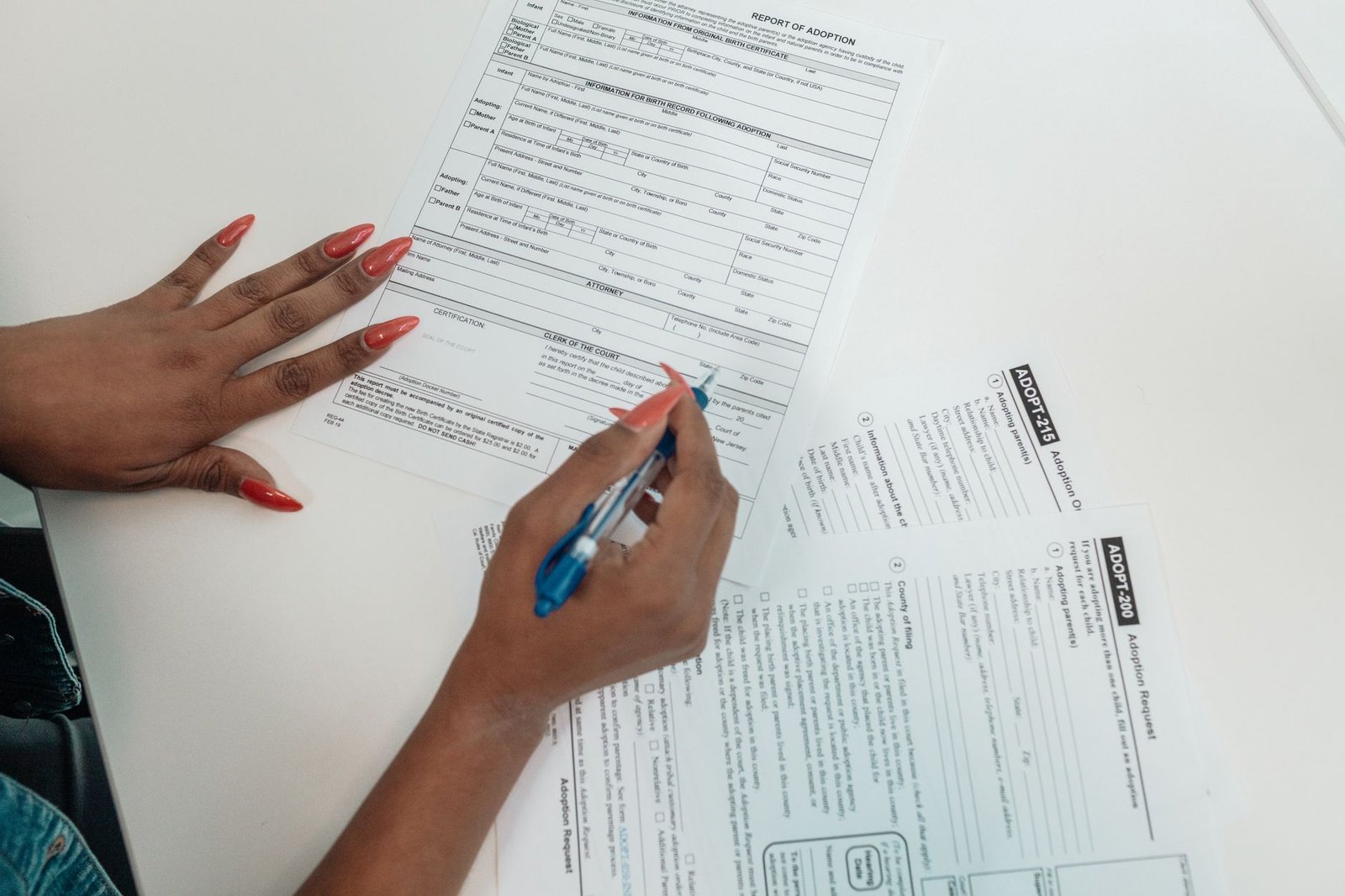 Student completing enrollment papers for an F-1 flight school application