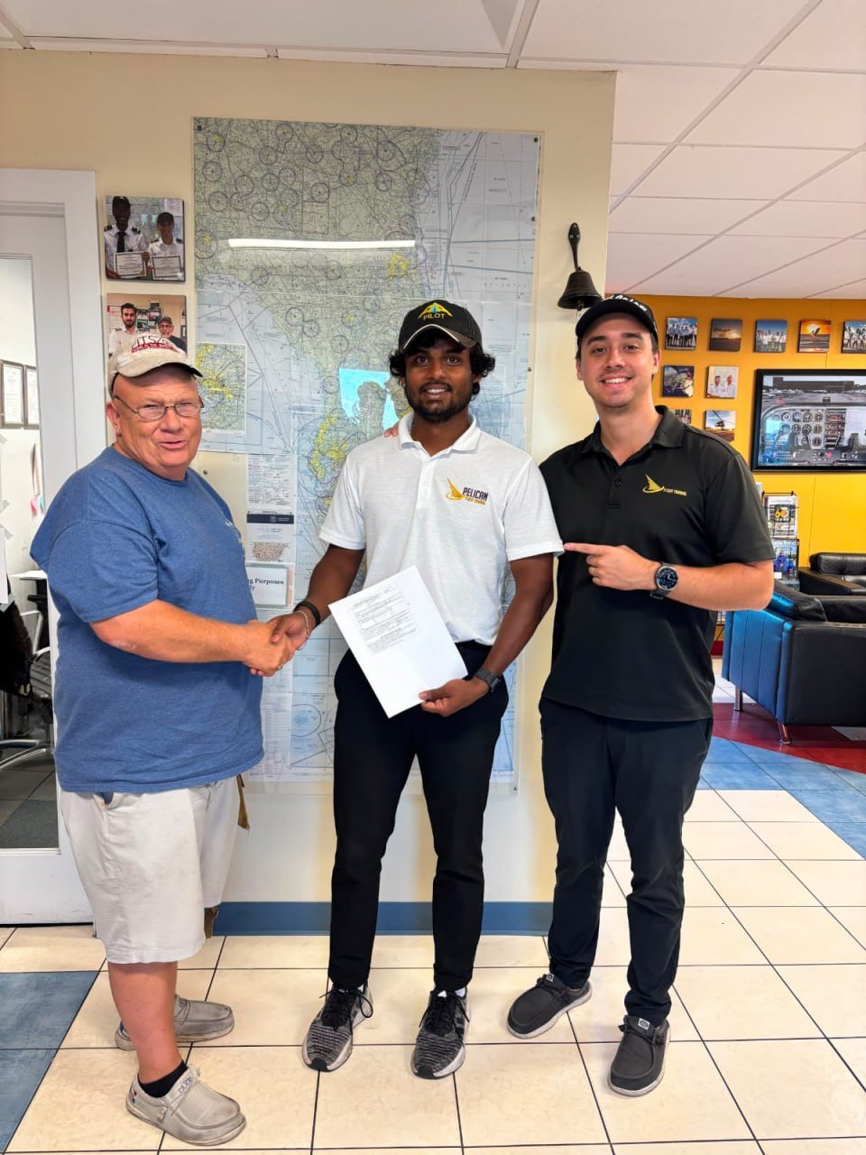 Vismay after passing his Certified Flight Instructor (CFI) checkride at Pelican Flight Training